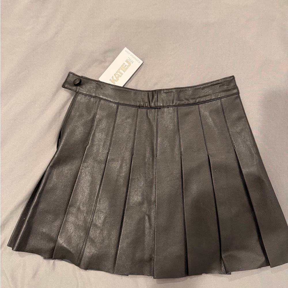 Katie J NYC Charcoal Pleated Skirt
